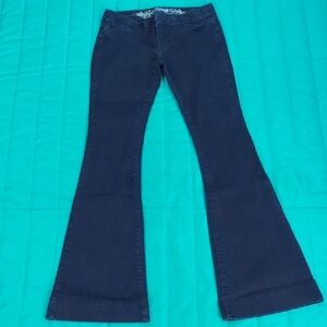 Express Women's Flared Jeans in Dark Blue